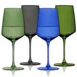 Reserve Nouveau Crystal Wine Glasses in Seaside, Set of 4