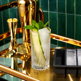Glacier Highball Ice Cube Tray with Lid in Grey