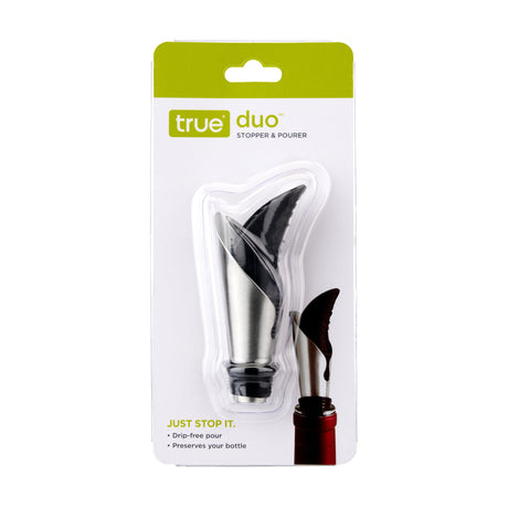 Duo Bottle Stopper and Pourer in Black