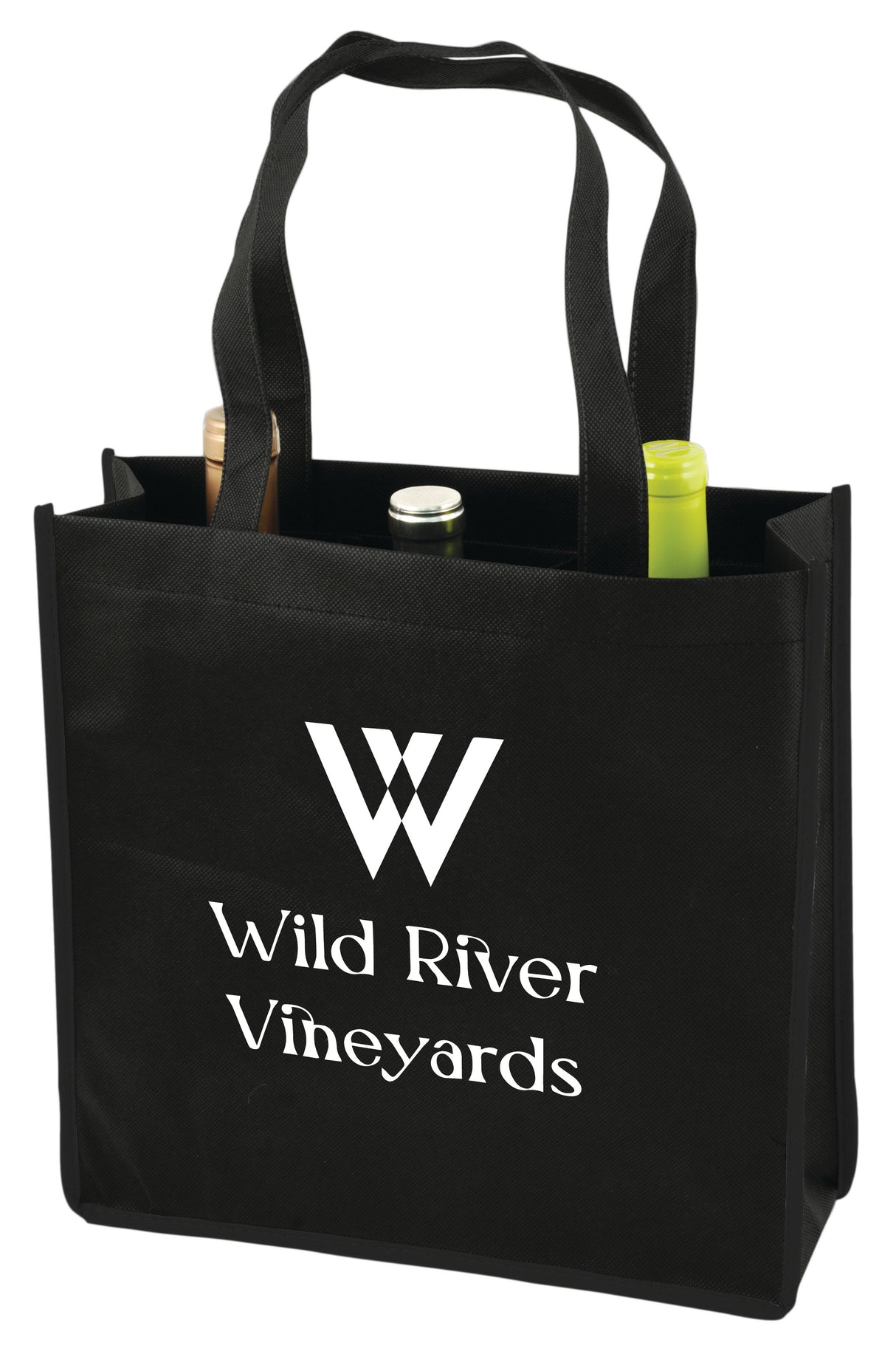 3-Bottle Non-Woven Tote in Black