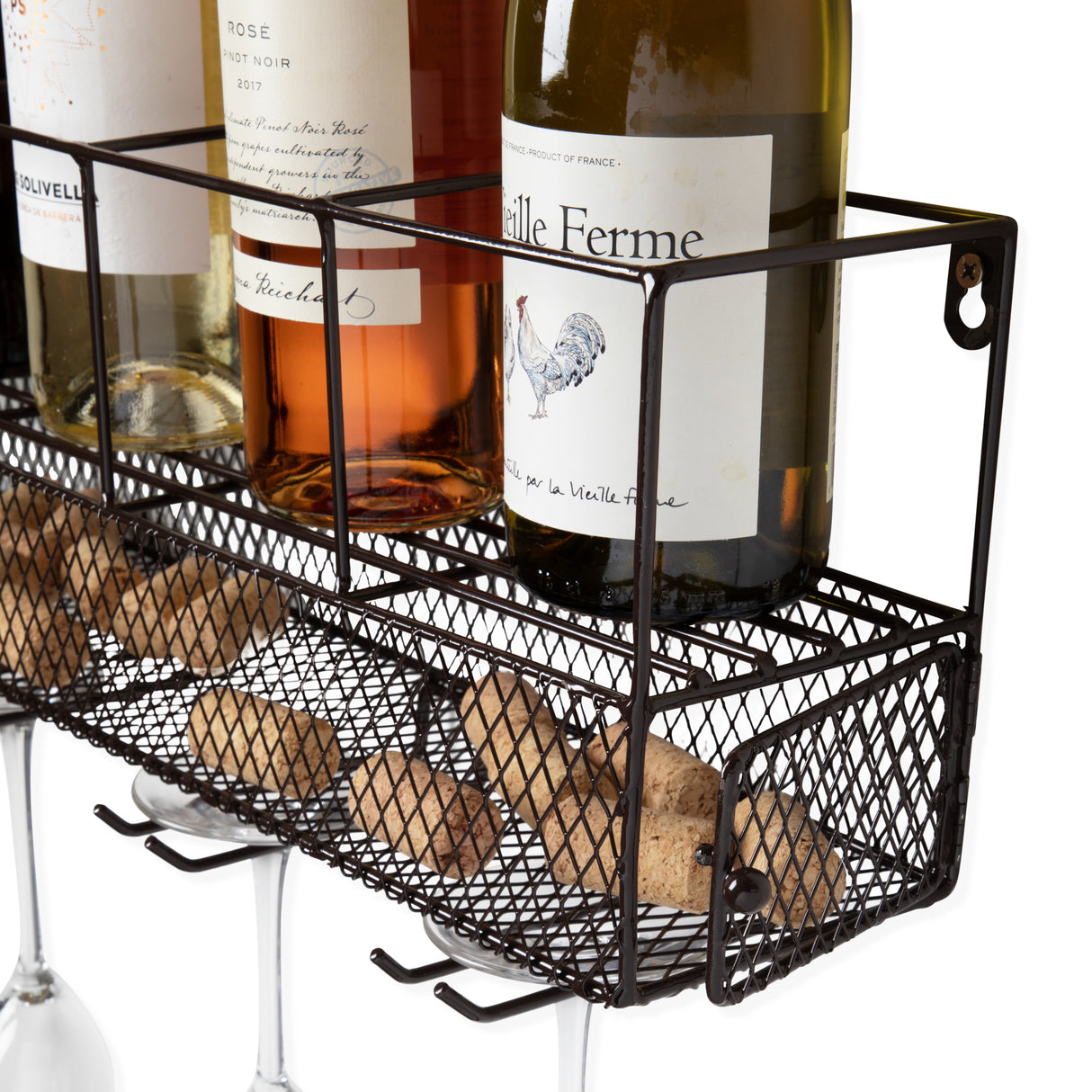 Wall Mounted Wine Shelf & Cork Cage