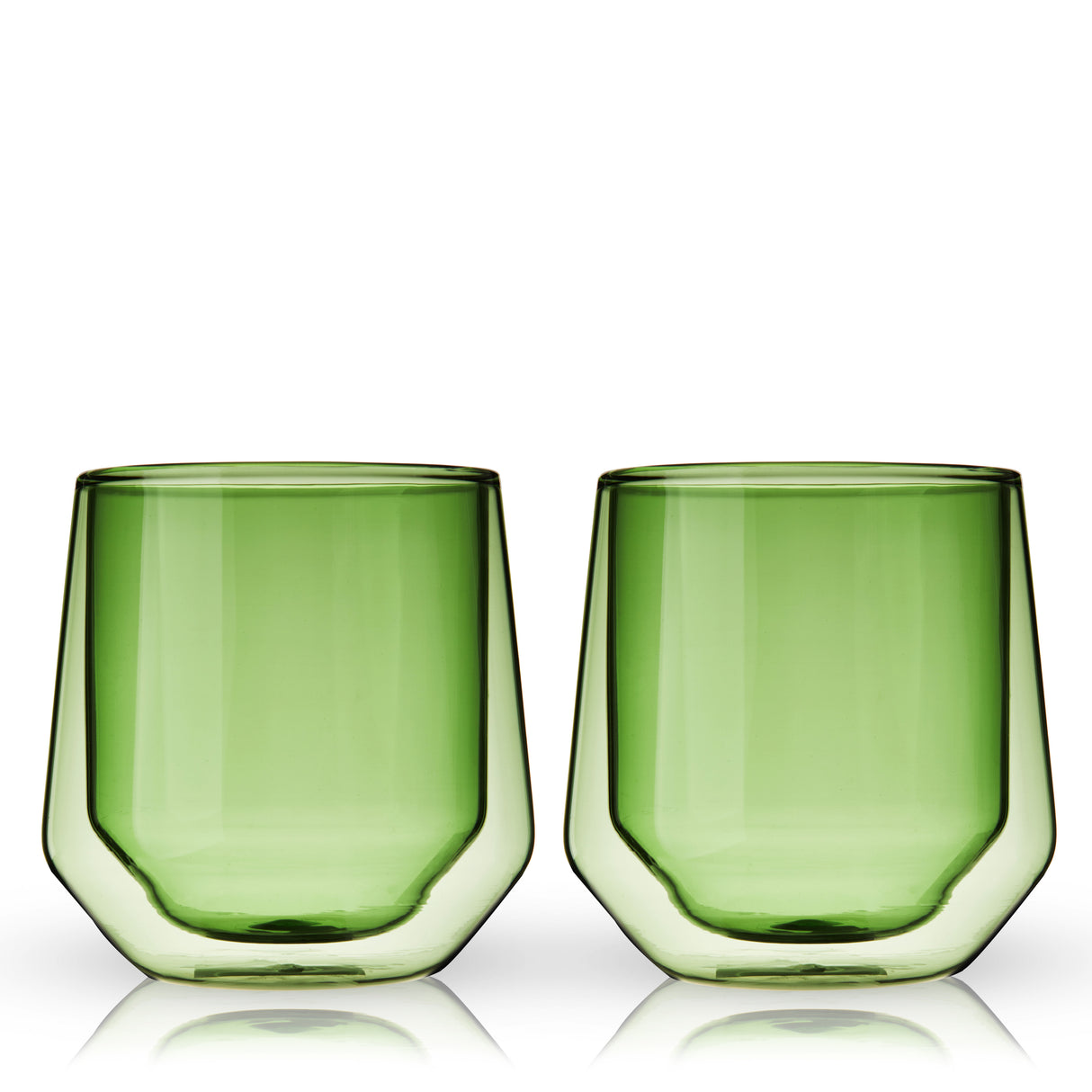 Aurora Double Walled Tumblers in Green, Set of 2