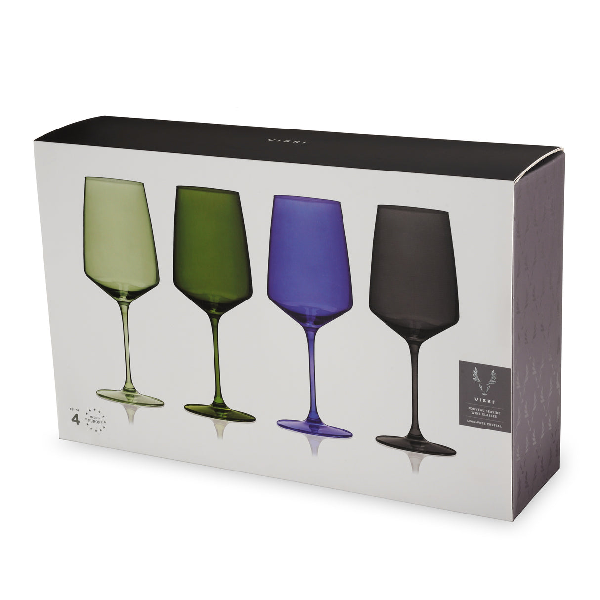 Reserve Nouveau Crystal Wine Glasses in Seaside, Set of 4