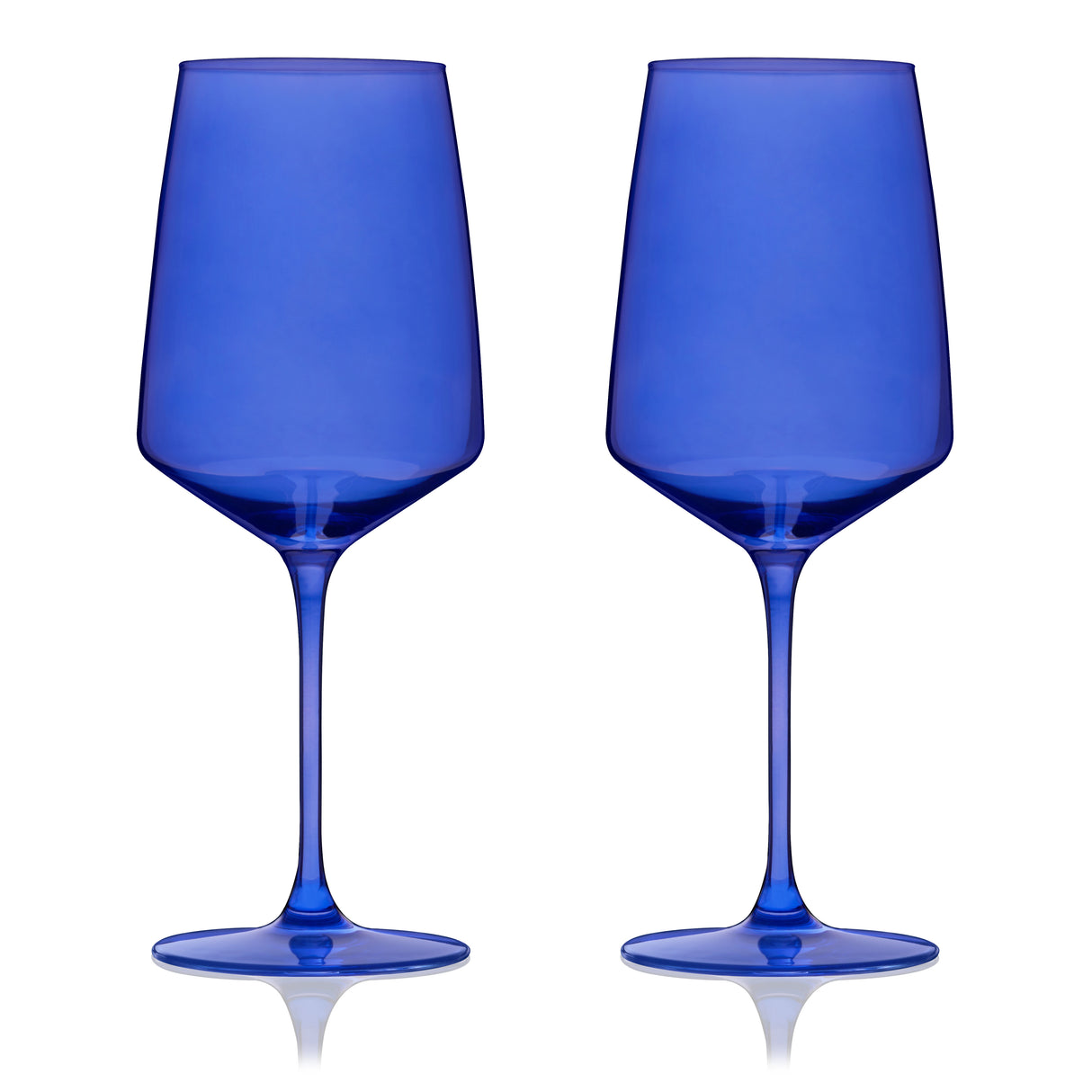 Reserve Nouveau Crystal Wine Glasses in Cobalt, Set of 2