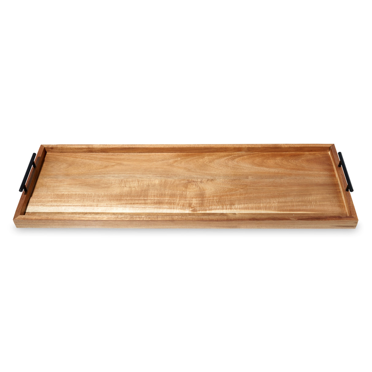 Acacia Wood Longboard Cheese Board with Metal Handle