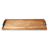 Acacia Wood Longboard Cheese Board with Metal Handle