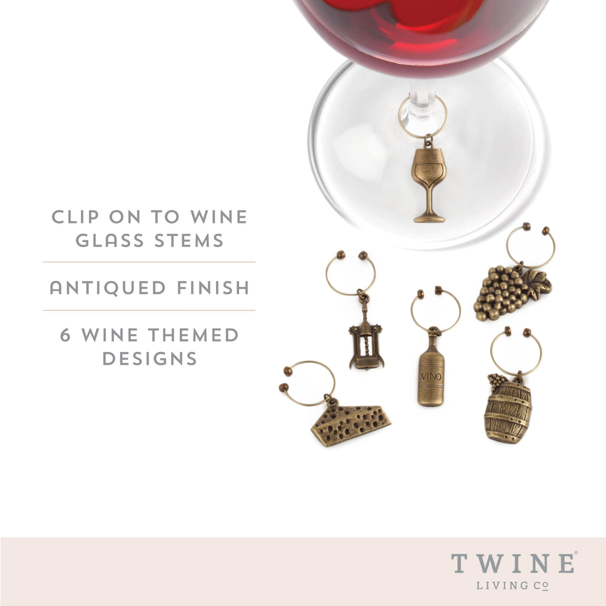 Vineyard Wine Charms, Set of 6