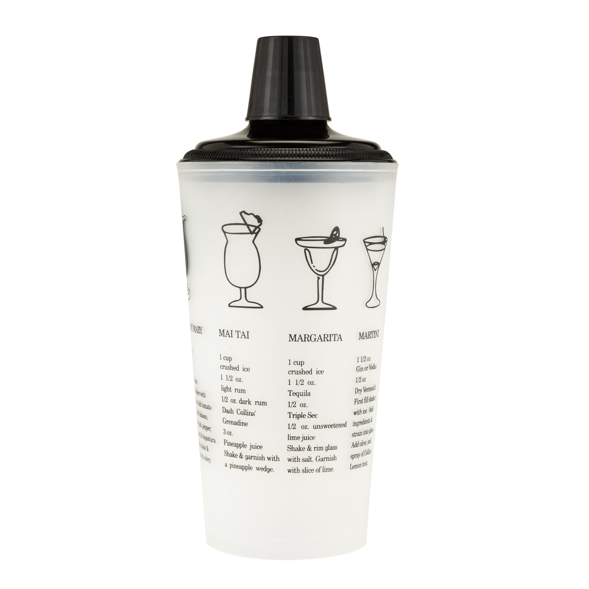 Recipe Plastic Shaker in Black