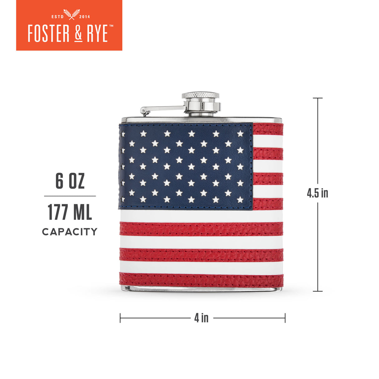 American Flag 6 oz Stainless Steel Flask