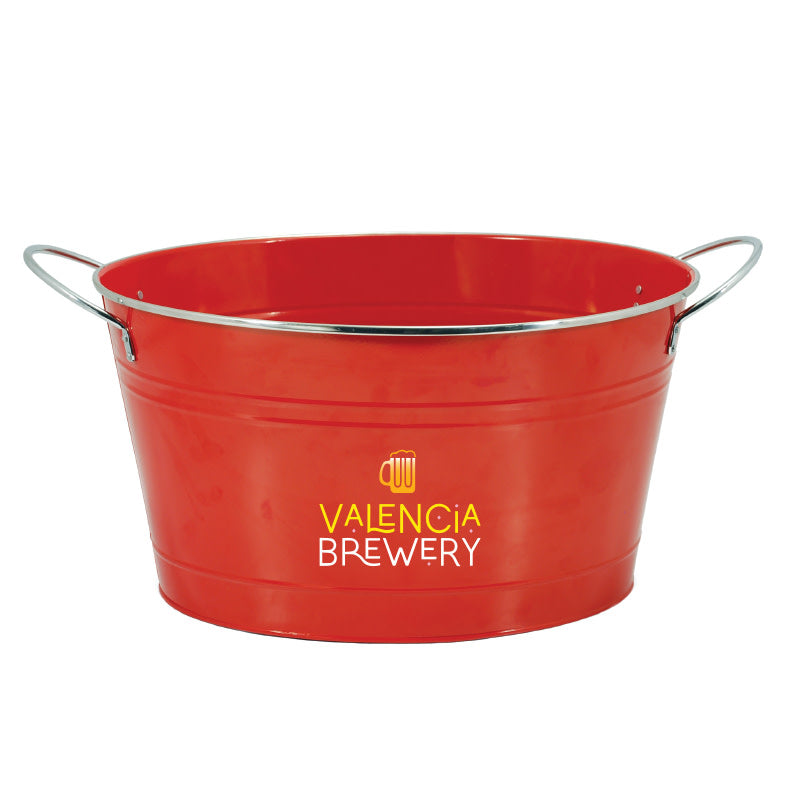 Big Red Galvanized Metal Beverage Tub