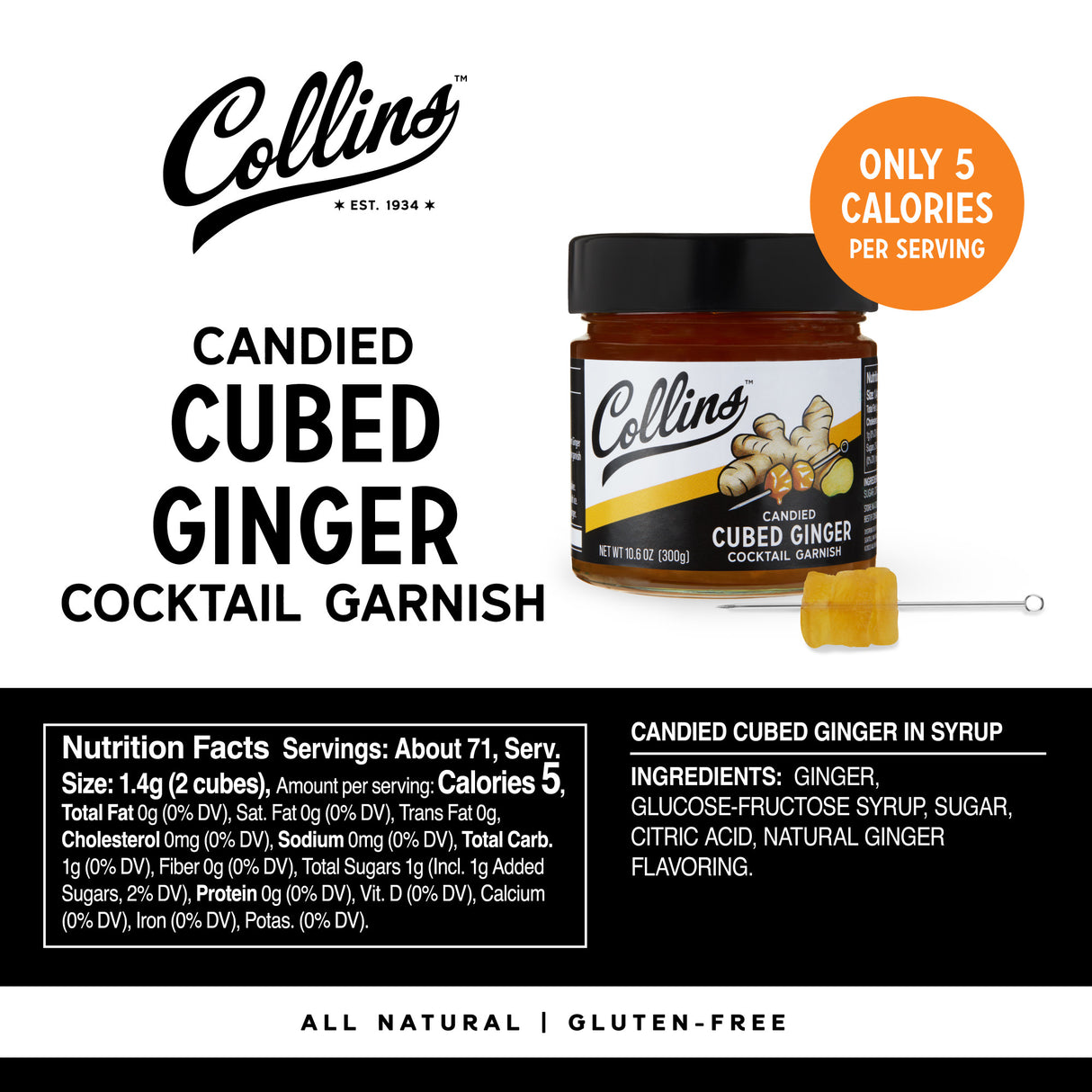 Cubed Ginger In Syrup, 10.6 oz