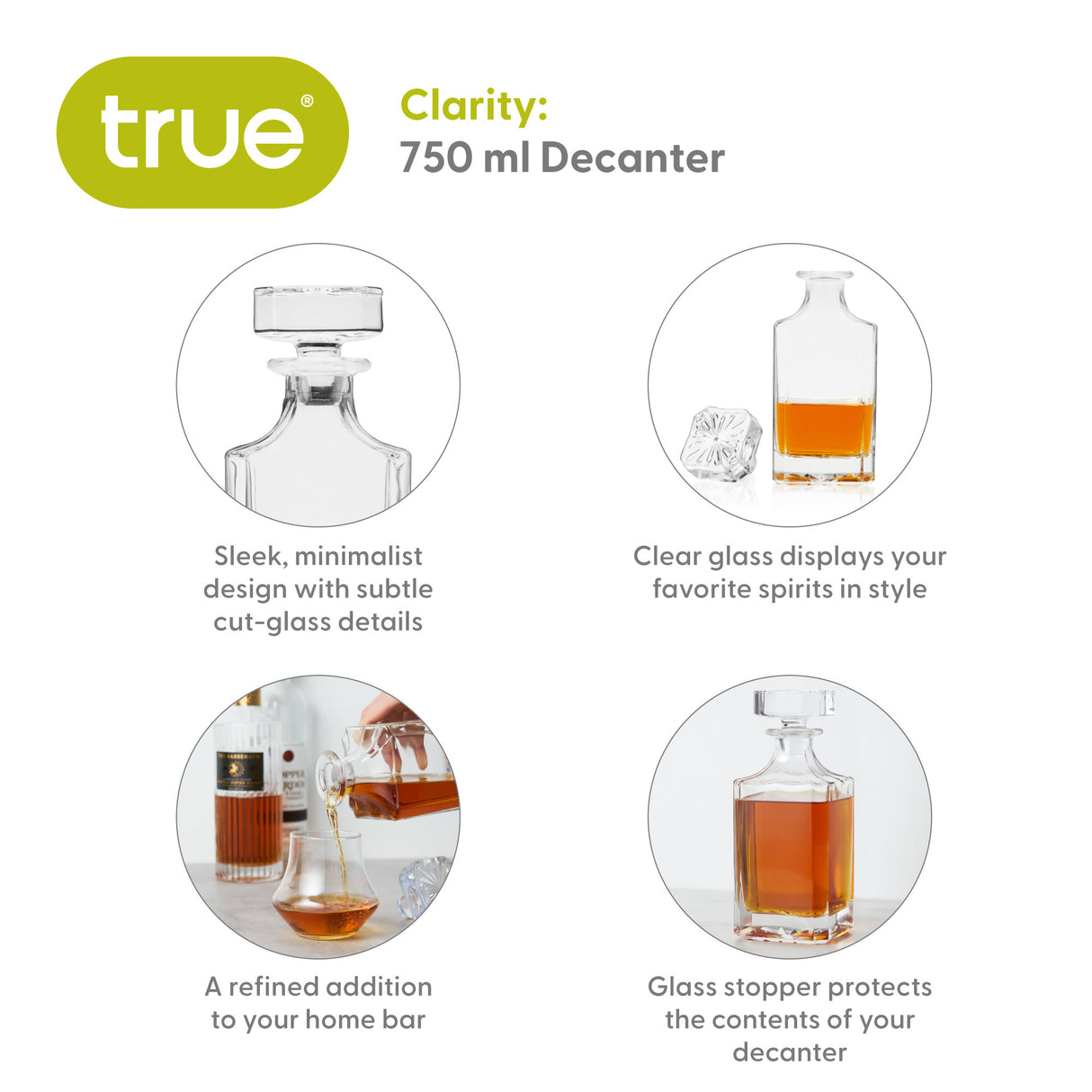 Clarity 750 ml Spirit Decanter with Glass Stopper