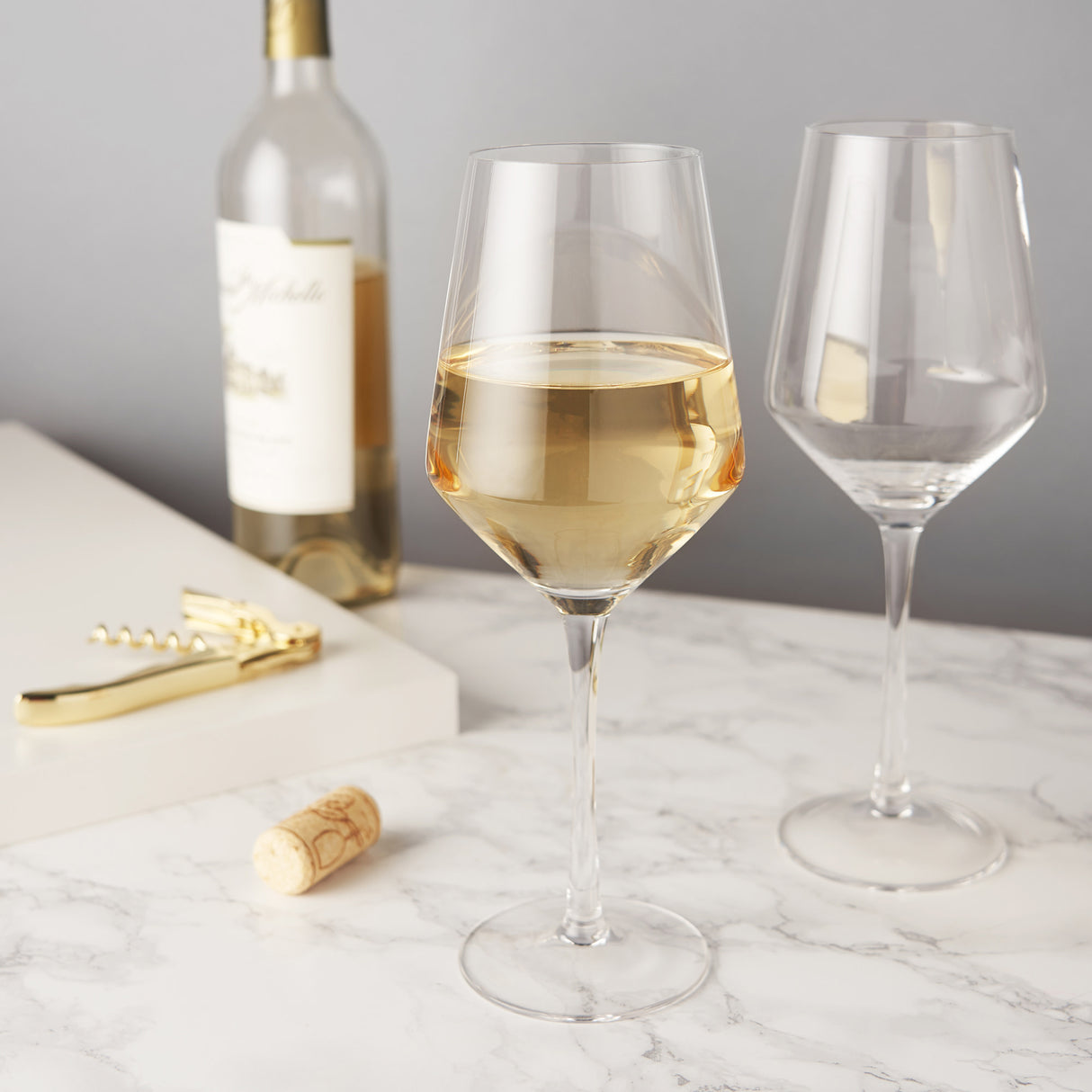 Raye Crystal Angled Chardonnay Glasses, Set of 2