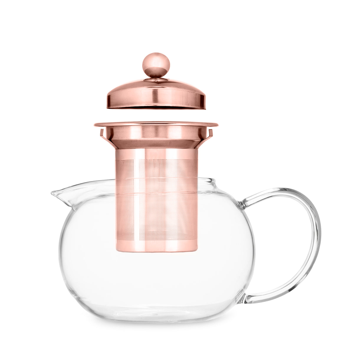 Candace Glass Teapot & Infuser in Rose Gold