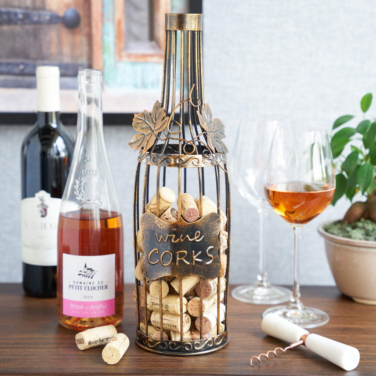 Vine Time Wine Bottle Cork Holder Display