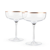 Copper Rim Crystal Coupes, Set of 2