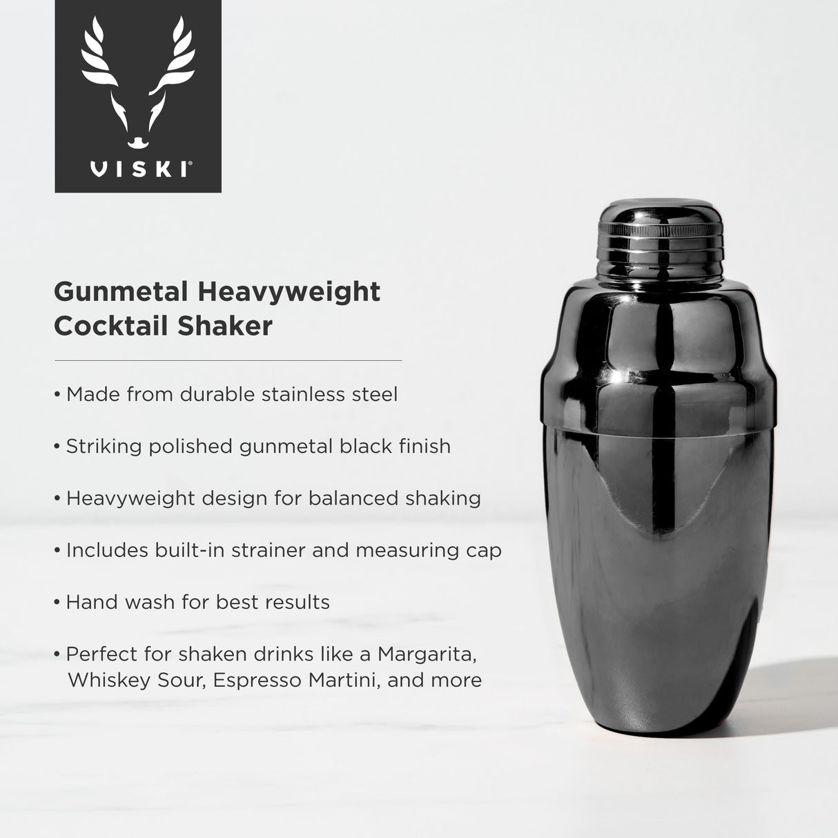 Warren Heavyweight Cocktail Shaker in Gunmetal