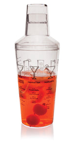 Maraca Recipe Cocktail Shaker in Clear Plastic, Bulk