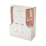 Rose Crystal White Wine Glasses, Set of 2