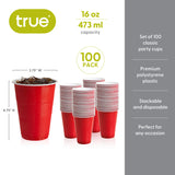 Party 16 oz Plastic Cups in Red, 100ct