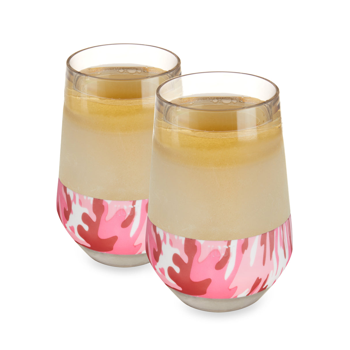 Wine FREEZE XL Cooling Cup in Pink Camo, Set of 2