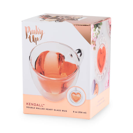 Kendall Heart Double Walled Glass Mug