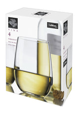 Libbey Vina Stemless White Wine Glasses, Set of 4