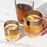 Irving Crystal Tumblers with Bronze Rim, Set of 2