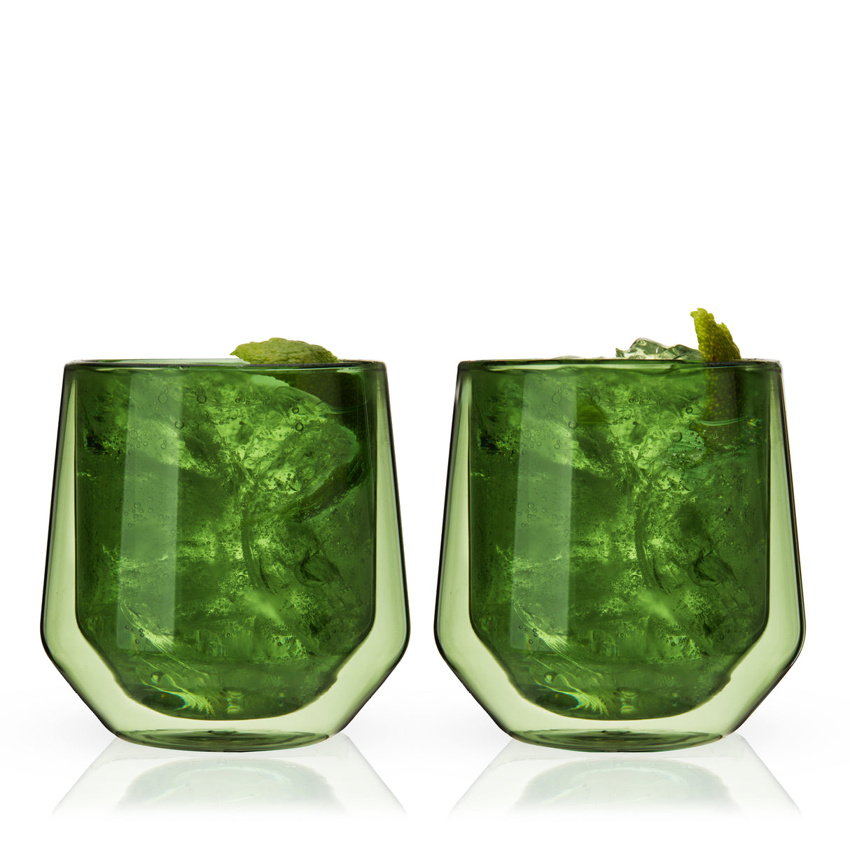 Aurora Double Walled Tumblers in Green, Set of 2