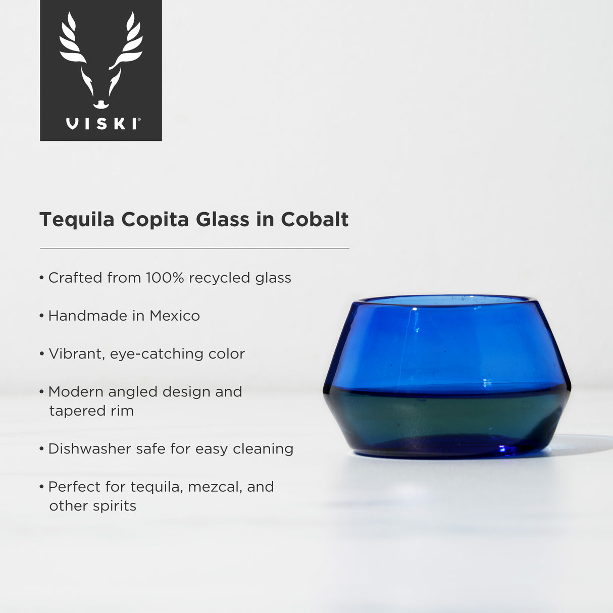 Tequila Copita Glass in Cobalt