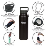 The Stein Water Bottle in Pure Black, 21 oz