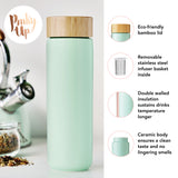 Tatyana Ceramic Travel Infuser Mug in Turquoise