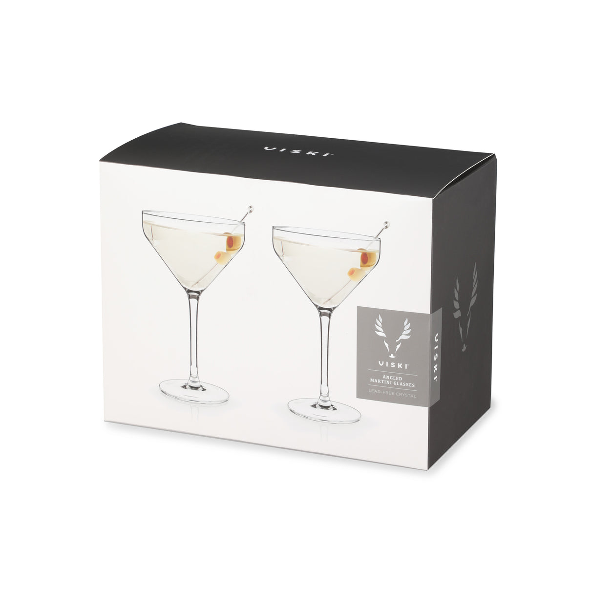 Raye Crystal Angled Martini Glasses, Set of 2