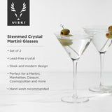 Raye Crystal Stemmed Martini Glasses, Set of 2