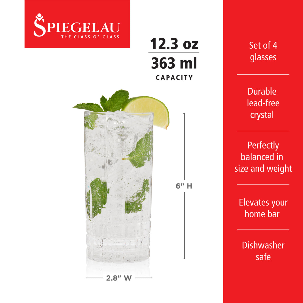 Perfet Longdrink Glass, Set of 4