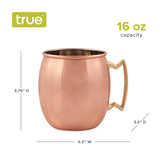 Moscow Mule 16 oz Copper Plated Mug with Zinc Alloy Handle, Set of 2