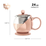 Shelby Glass and Rose Gold Wrapped Teapot