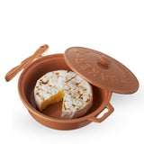 Terra Cotta Brie Baker with Wood Spreader