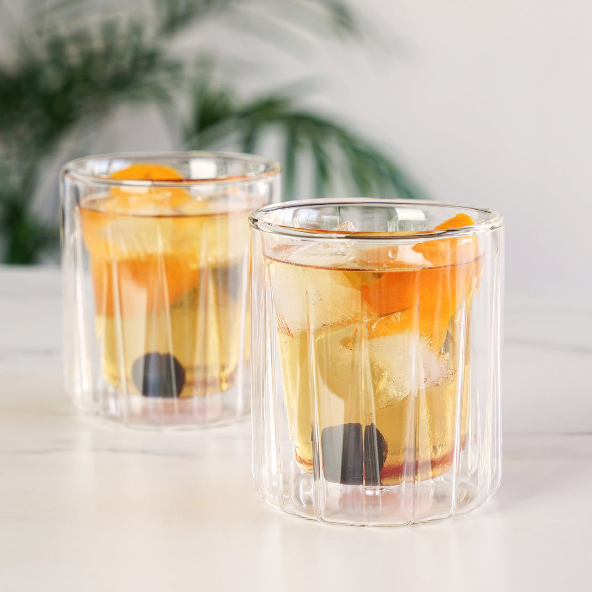 Double Walled Rocks Glasses, Set of 2