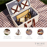 Tahoe Picnic Basket Set for Four in Cream