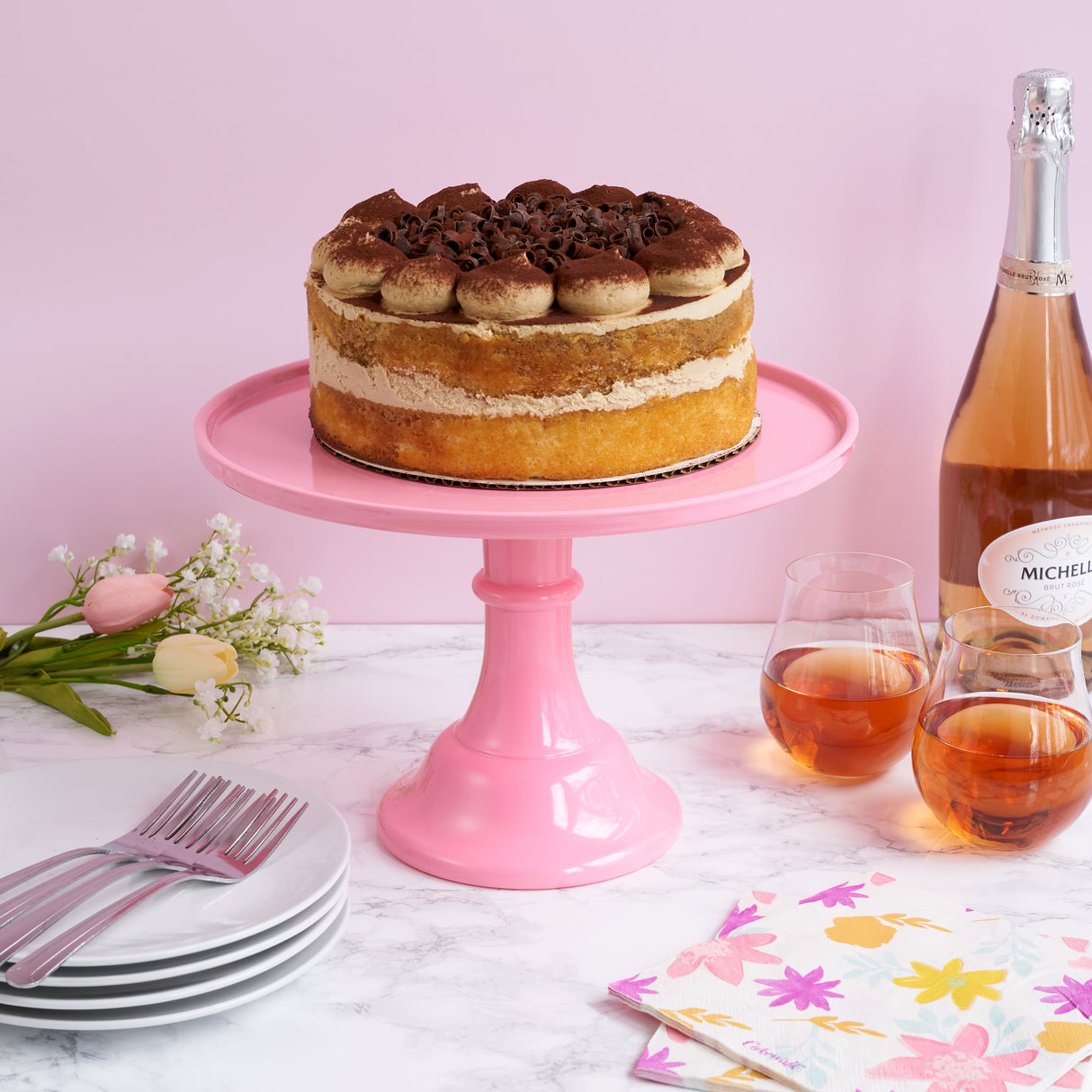 Melamine Cake Stand in Pink