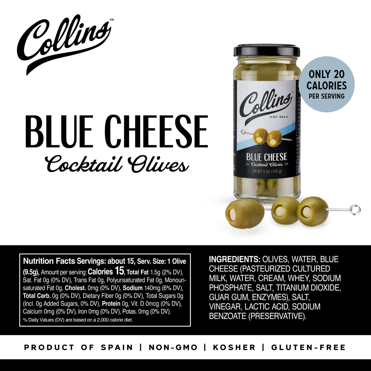 Blue Cheese Stuffed Olives, 5 oz