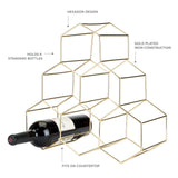 Geo Countertop 6-Bottle Wine Rack in Gold