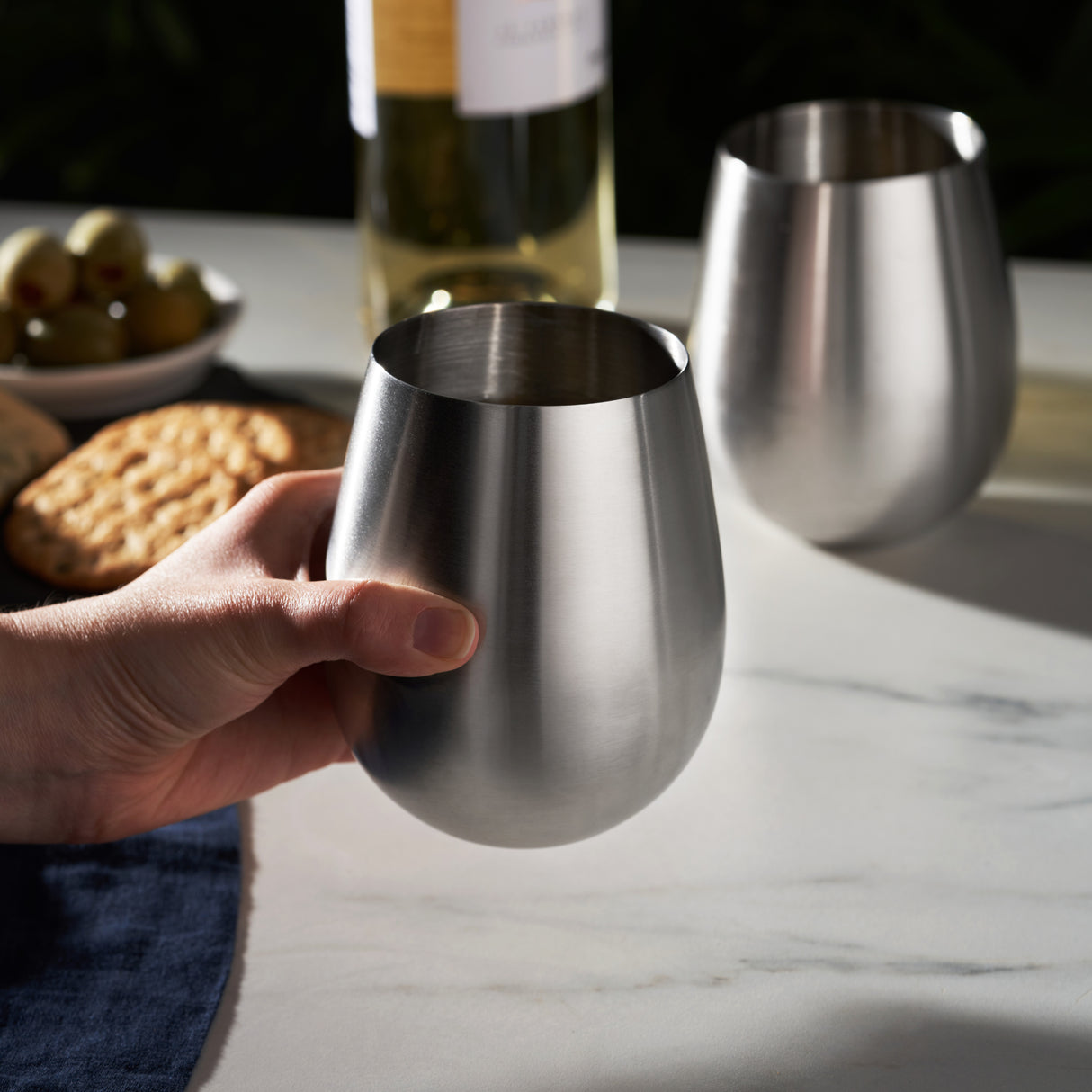 Harrison Wine Tumblers in Stainless Steel