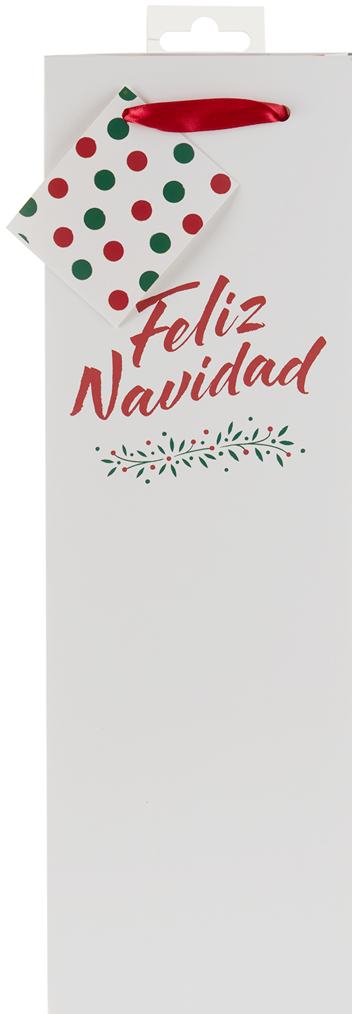 Feliz Navidad Single Bottle Wine Bag