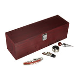 Cherry Single Bottle Box & Wine Tool Gift Set