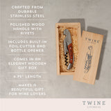 Wooden Handled Double-Hinged Corkscrew in Gift Box