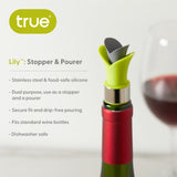 Lily Silicone Stopper & Pourer in Assorted Brights