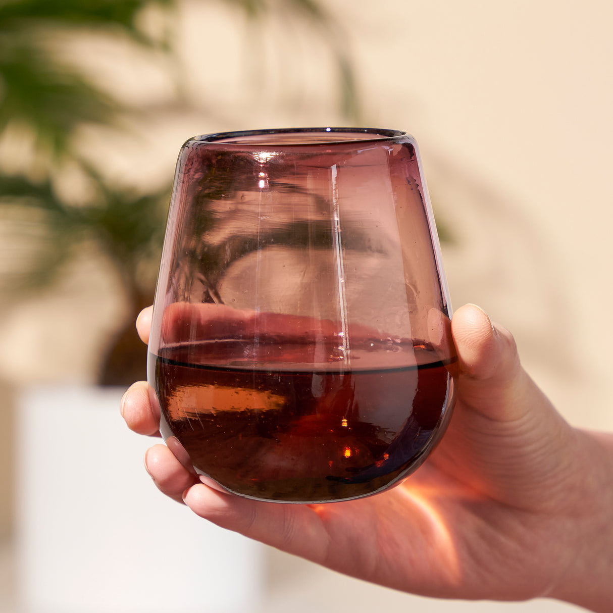 Segunda Vida Rosado Recycled Stemless Wine Glasses, Set of 2