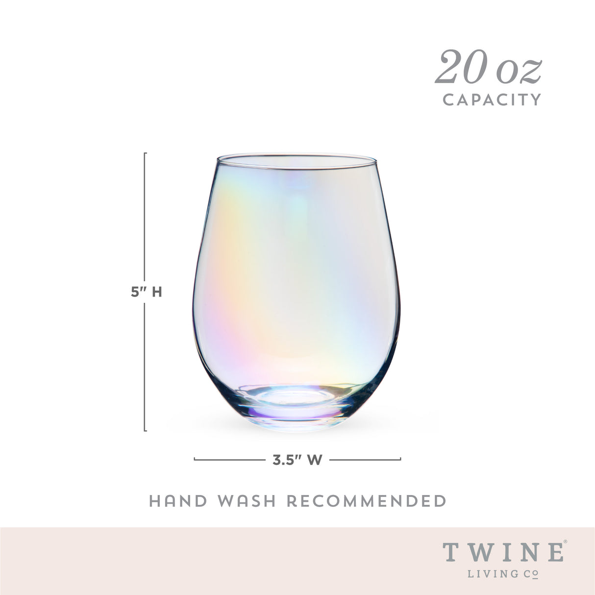 Luster Stemless Wine Glasses, Set of 2